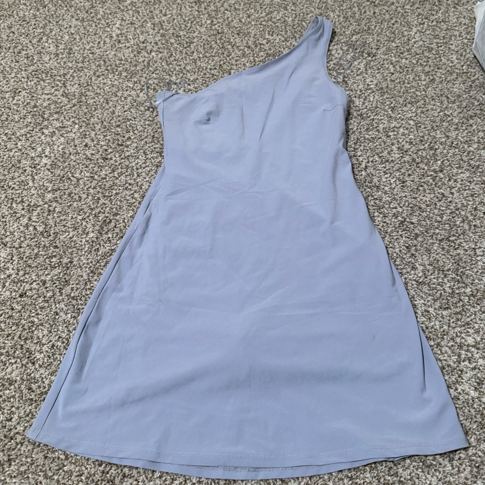 Abercrombie & Fitch One-Shoulder Athletic Mini Blue Dress